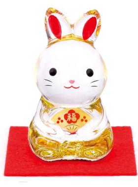 日本桌面陶瓷药师窑招财情侣