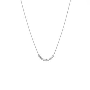 竹节小蛮腰钛钢吊坠项链男生小众高级感情侣简约配饰冷淡风毛衣链