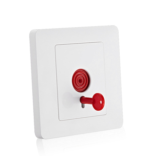 紧急报警按钮开关面板 应急呼叫报警器 手动消防手报钥匙开关86型