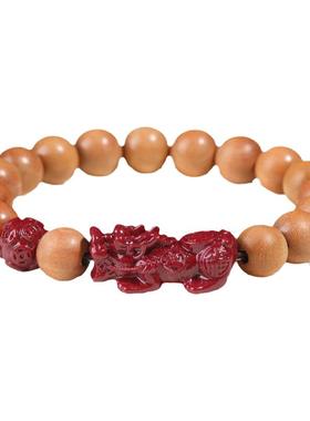 2026招财貔貅紫金砂手链泰山老桃木男女手串转运护佑好运保真正品