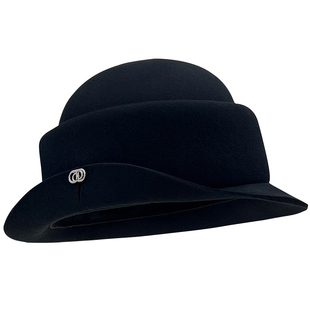 林小宅同款法式复古千金礼帽女秋冬气质百搭赫本风翻檐羊毛呢盆帽