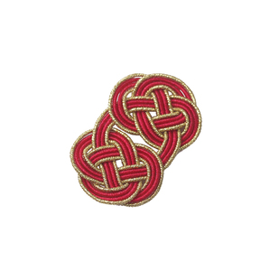 金银边双钱结男女民族项链挂件diy编织中国结流苏吊坠绳饰品配件