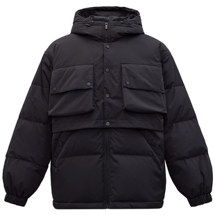 CHINISM丨连帽中长款鹅绒工装羽绒服男冬季保暖加厚男士上衣外套