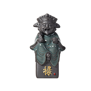 中式陶瓷福禄寿三星小摆件客厅玄关博古架财神爷寿星福星神像摆设