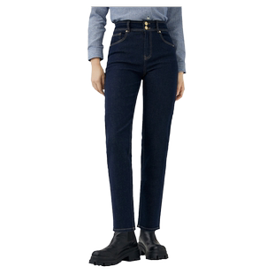 [不褪色]波顿女士2025秋冬新款牛仔裤中高腰宽松直筒小锥形裤子