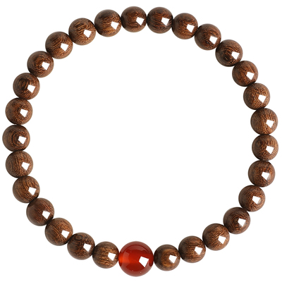 普陀山五行补火金丝檀木手链