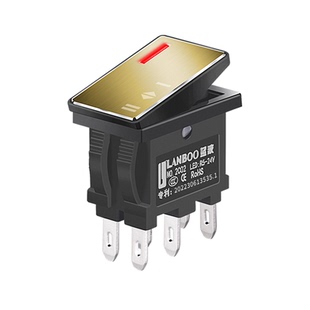 蓝波1409迷你船型开关小型KCD1饮水机电源按钮翘板带灯24V220V