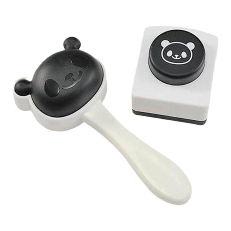 可爱熊猫饭团模具带压花器套装
