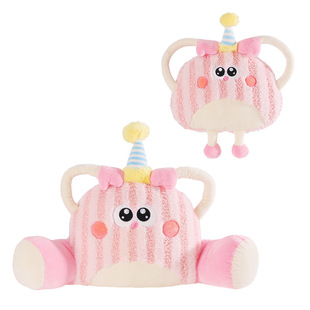 汽车头枕腰靠卡通毛绒车载座椅靠背垫护颈枕靠枕可爱车内饰用品女