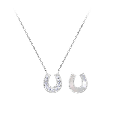 新款流光珠光马蹄项链