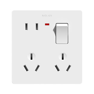 86型一开八孔开关插座面板多功能1开8孔带开关多用六孔二开十孔插