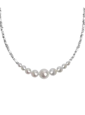 贝珠正圆珍珠项链女毛衣链轻奢高级感小众锁骨链礼物