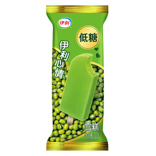 5支-伊利心情绿莎莎雪糕冰淇淋冰棍绿豆冷饮网红经典冰激凌整箱批