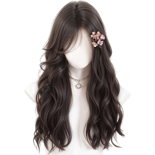 假发全头套女仿真水波纹长卷发时尚减龄中分慵懒蛋蛋卷整顶假发套