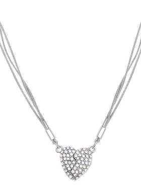 韩系简约高级感磁吸爱心项链