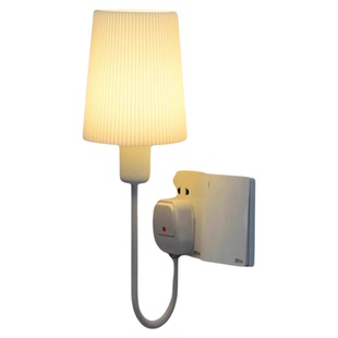 床头灯灯夜间小夜灯带开关插座壁灯卧室睡眠插电节能照明灯带灯罩