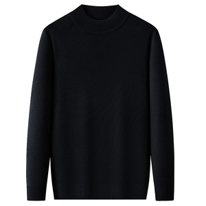 皮尔卡丹羊绒衫男冬季半高领纯色加厚毛衣抗起球中老年保暖打底衫