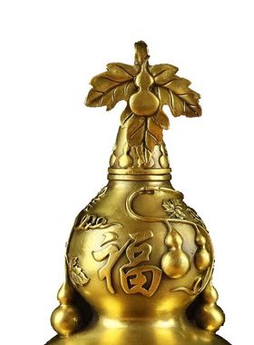 开口铜葫芦客厅装饰中式工艺品