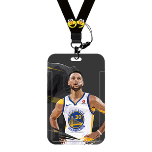 NBA库里篮球球星学生卡套饭卡校园卡校牌套公交卡挂脖带挂绳硬壳