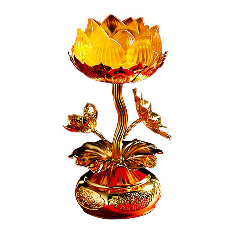 莲花灯led家用插电礼佛财神爷