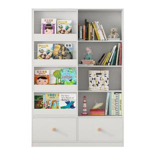 可比熊实木儿童书架置物架落地宝宝绘本架家用收纳架客厅多层书柜