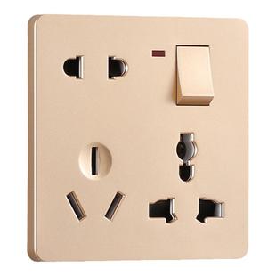 86型一开八孔插座带开关多功能家用墙壁开关四孔六孔十孔多孔面板