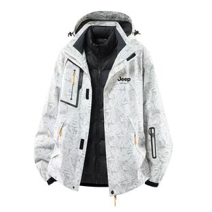 JEEP吉普冲锋衣羽绒服女款2026新款冬季三合一加厚防风滑雪服外套