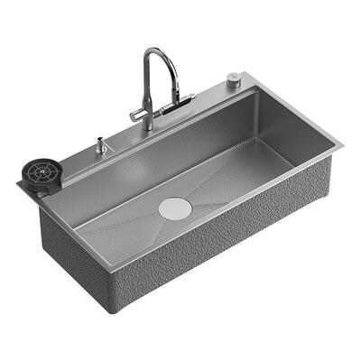 unaxi-x68纳米大单槽加厚洗碗机替换304不锈钢洗菜盆原色9050水槽