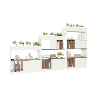 办公室隔断柜木质文件柜储物柜屏风装饰花槽柜置物架工位遮挡边柜