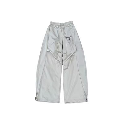 美式复古褶皱垂感伞兵工装裤