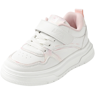 安奈儿女童小白鞋白色板鞋2026新款秋冬女孩大童幼儿园儿童运动鞋