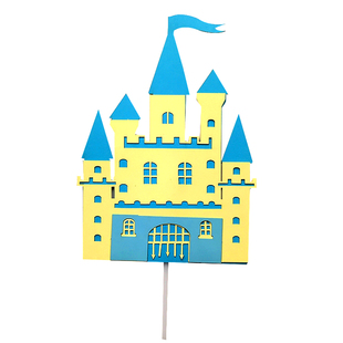 网红城堡生日蛋糕插牌摩天轮气球蛋糕装饰生日蛋糕插件甜品台装饰