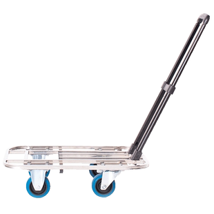 手拉车平板车不锈钢便携行李车购物车拖车拉杆车折叠拉货车乌龟车