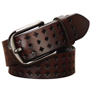 皮带女士镂空真皮牛皮针扣腰带女韩版百搭宽时尚休闲装饰牛仔裤带
