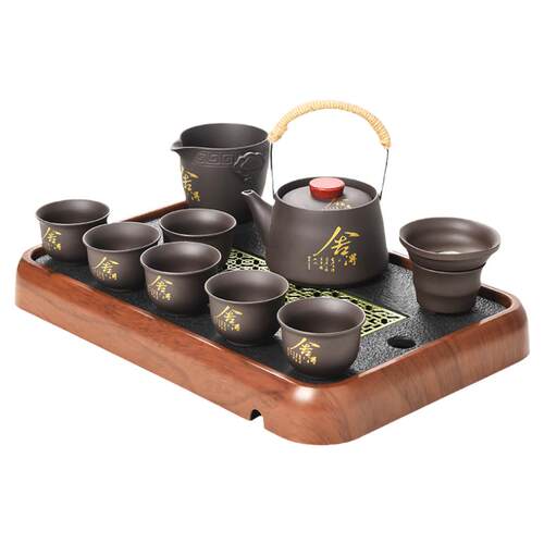 紫砂舍得功夫茶具套装2026新款家用轻奢高档茶壶茶杯办公室泡茶器