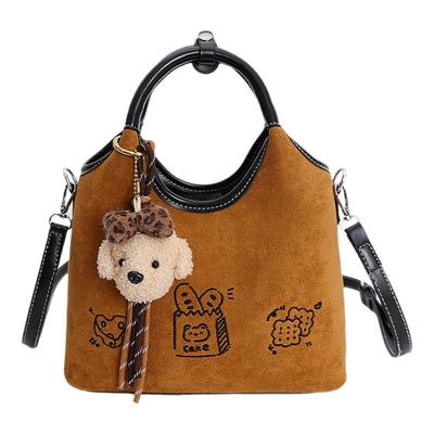 2025新款磨砂水桶包百搭单肩斜挎