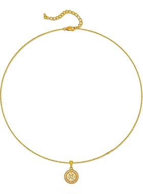 八芒星宝罗盘金色吊坠项链女款