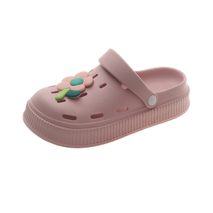 护士厚底洞洞鞋女款增高可爱踩屎感防滑包头拖鞋夏天海边沙滩鞋软