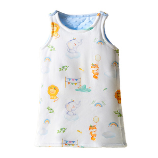 儿童睡袋秋冬季加厚背心婴儿防踢被神器宝宝婴幼儿男孩豆豆绒无袖