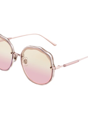 海伦凯勒腮红墨镜女款旅游街拍防紫外线彩色渐变素颜镜花瓣太阳镜