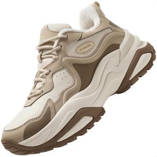 骆驼户外登山鞋冬季新款女鞋防滑缓震增老爹鞋高加绒保暖徒步鞋子