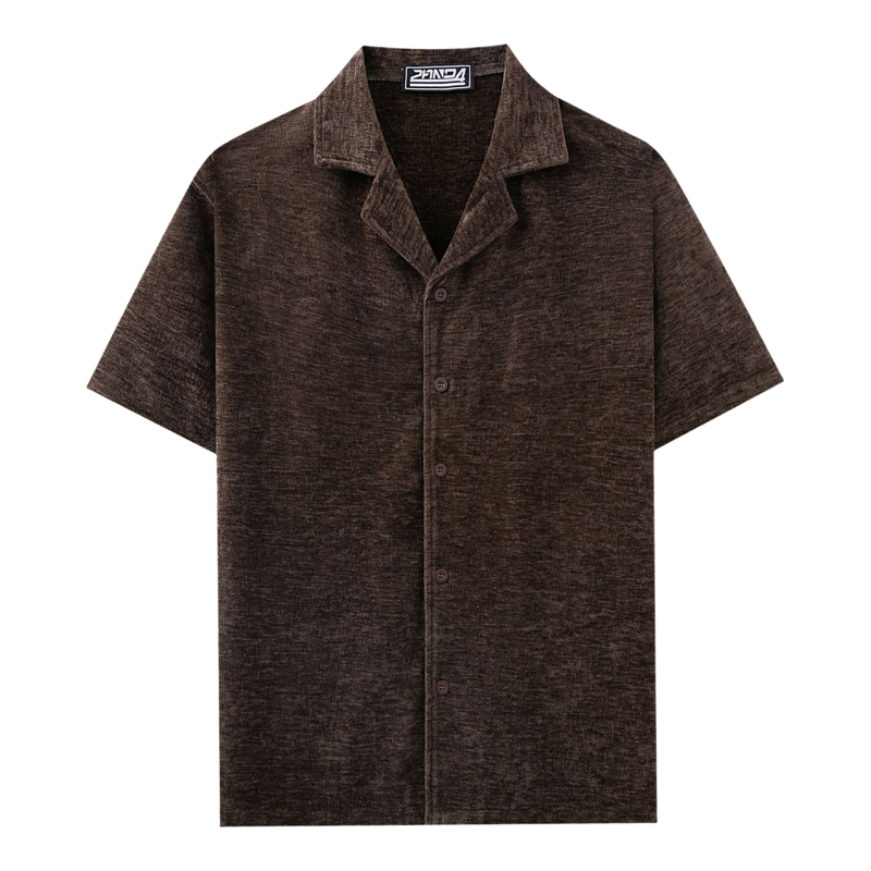 2026春夏新款外贸男士衬衣大码宽松休闲古巴领短袖衬衫Men shirts