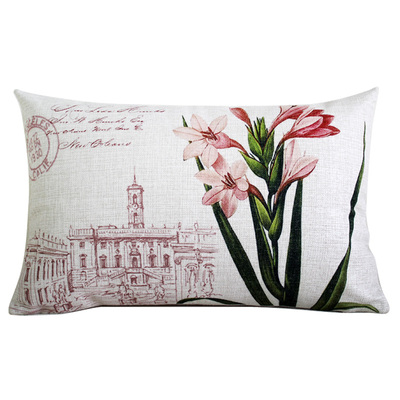 长方形棉麻客厅汽车靠背腰枕