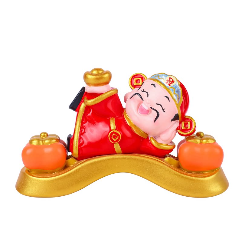 柿柿如意好运财神树脂摆件财神爷