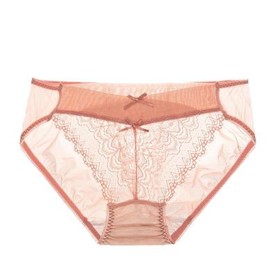粉带甜心女士内裤低腰蕾丝