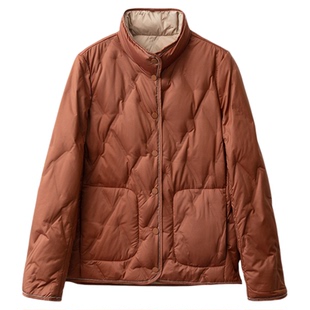 SILVIYE/溯也波兰95白鹅绒轻薄双面穿菱格纹休闲宽松羽绒服外套冬