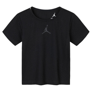 JORDAN儿童装男童黑色短袖2025夏季新款大小童T恤上衣潮JD2422057