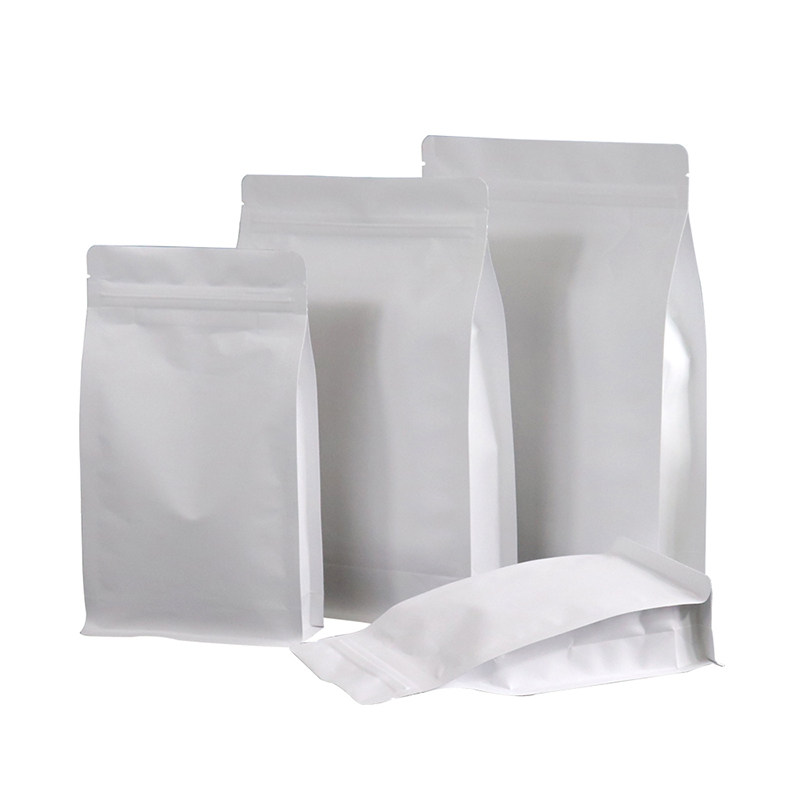白色牛皮纸茶叶八边封袋包装袋镀铝食品自封袋自立风琴袋定做批发