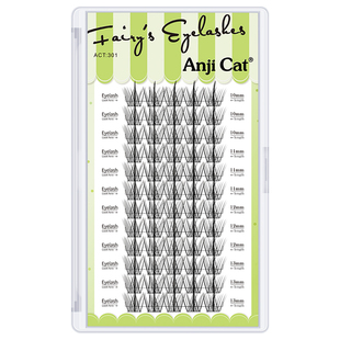 anjicat羽扇仙子睫毛懒人自嫁接假睫毛分段式朵毛混合装