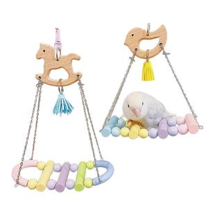 8玖-鹦鹉玩具用品彩虹吊桥秋千云梯虎皮牡丹玄凤弧形梯子啃咬攀爬